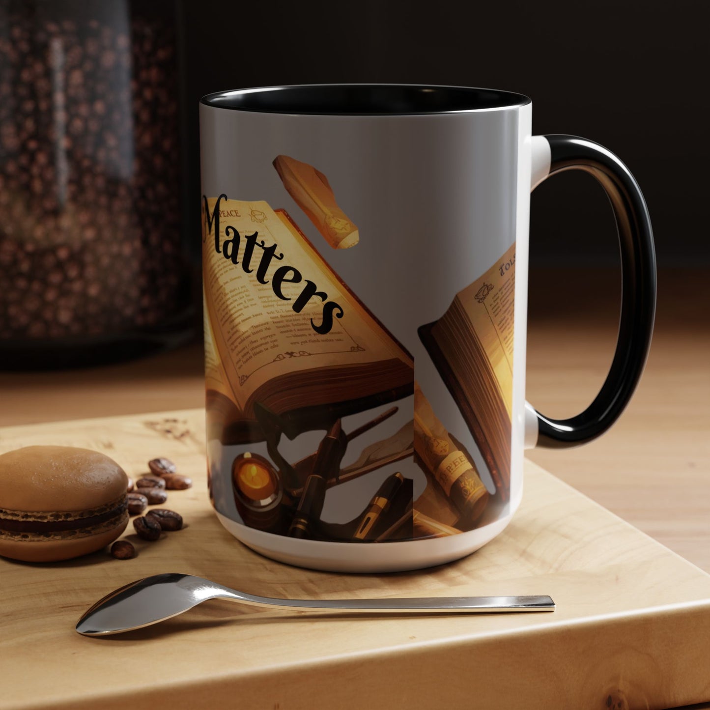 Open Book Reading Matters Color Lining  Mug (11, 15oz)