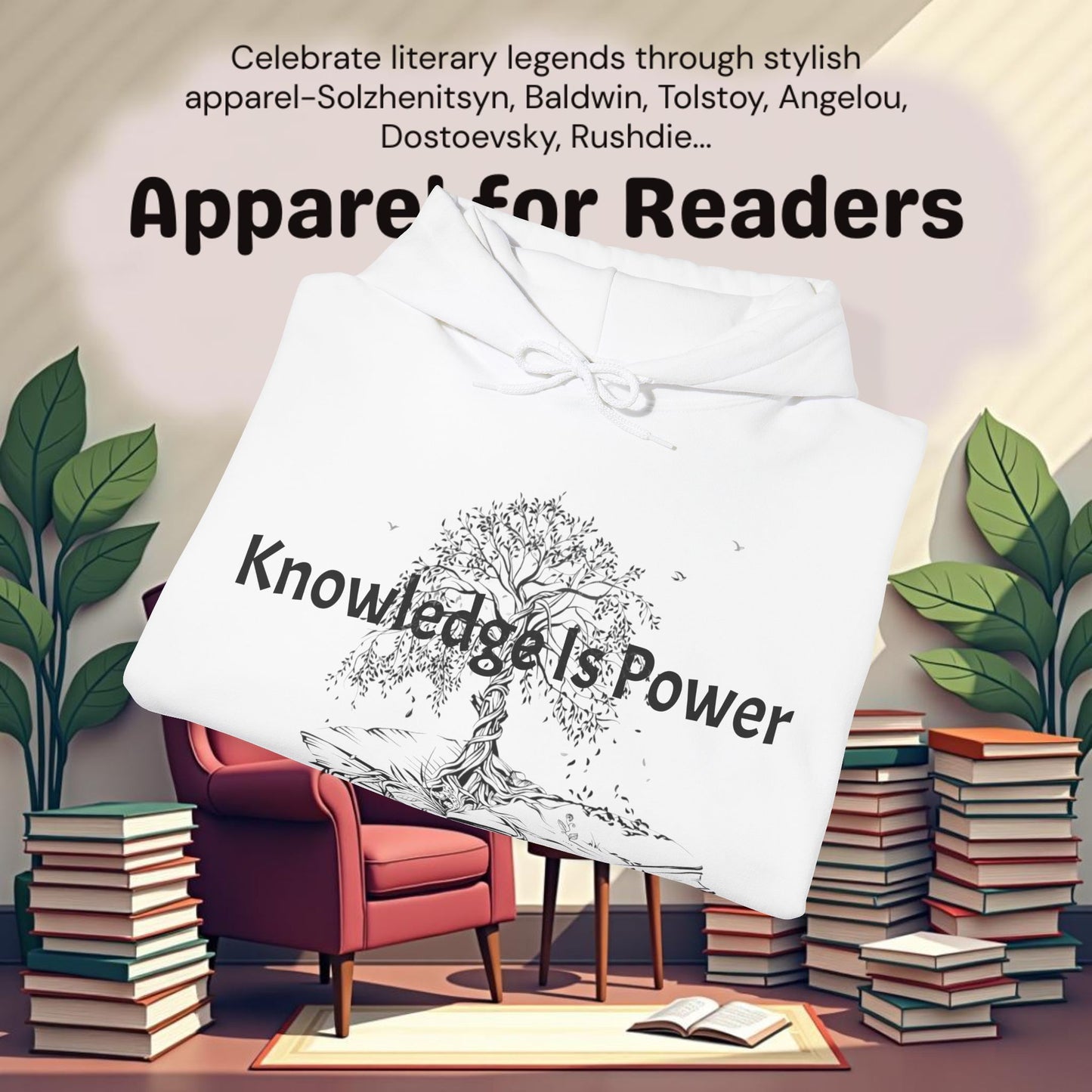 "Knowledge Is Power".Unisex Heavy Blend™ Hooded Sweatshirt