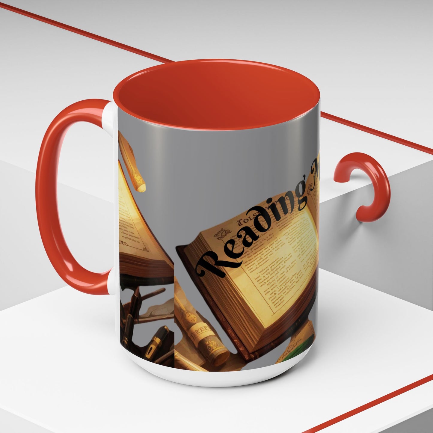 Open Book Reading Matters Color Lining  Mug (11, 15oz)