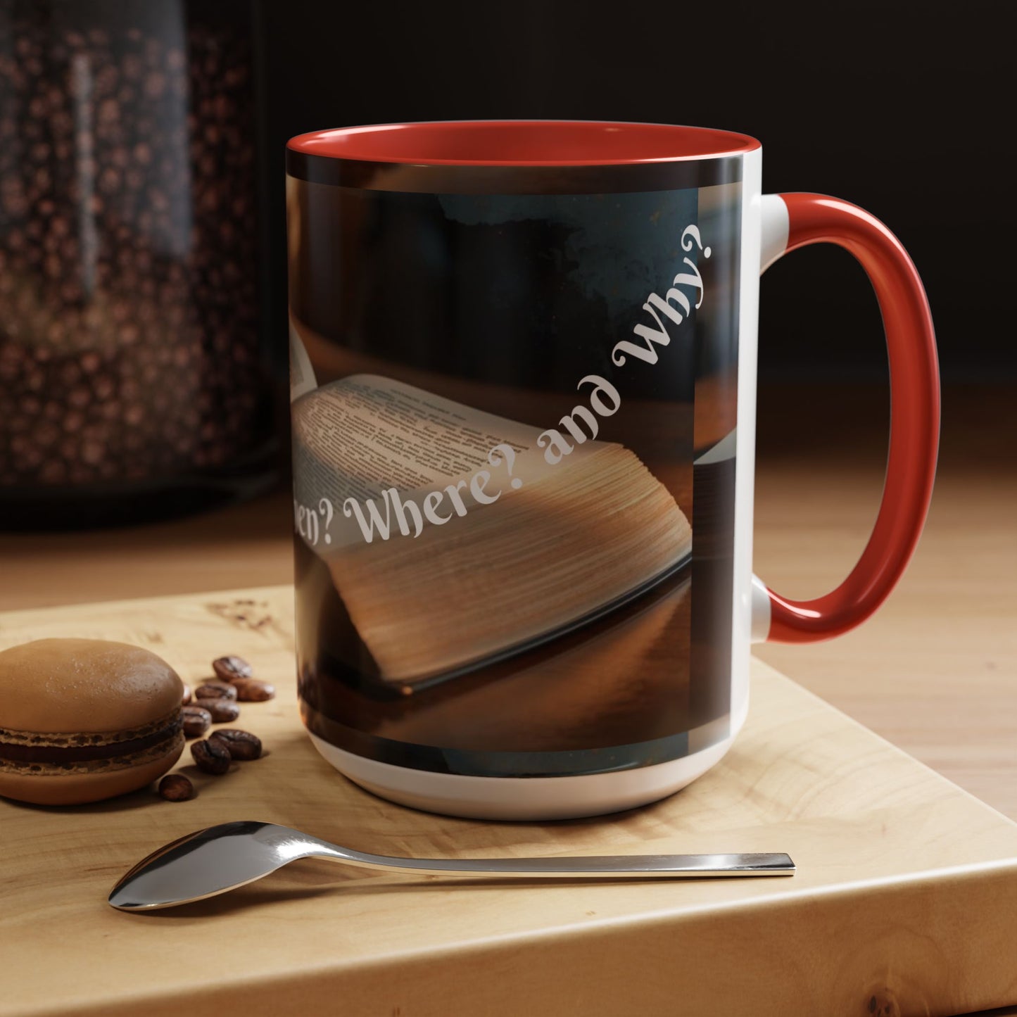 Who? What? When? Where? Why? Color Lining  Mug (11, 15oz)