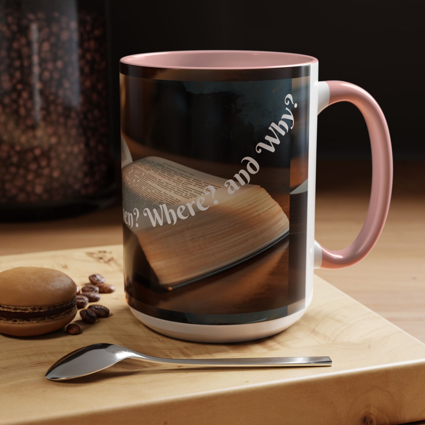 Who? What? When? Where? Why? Color Lining  Mug (11, 15oz)