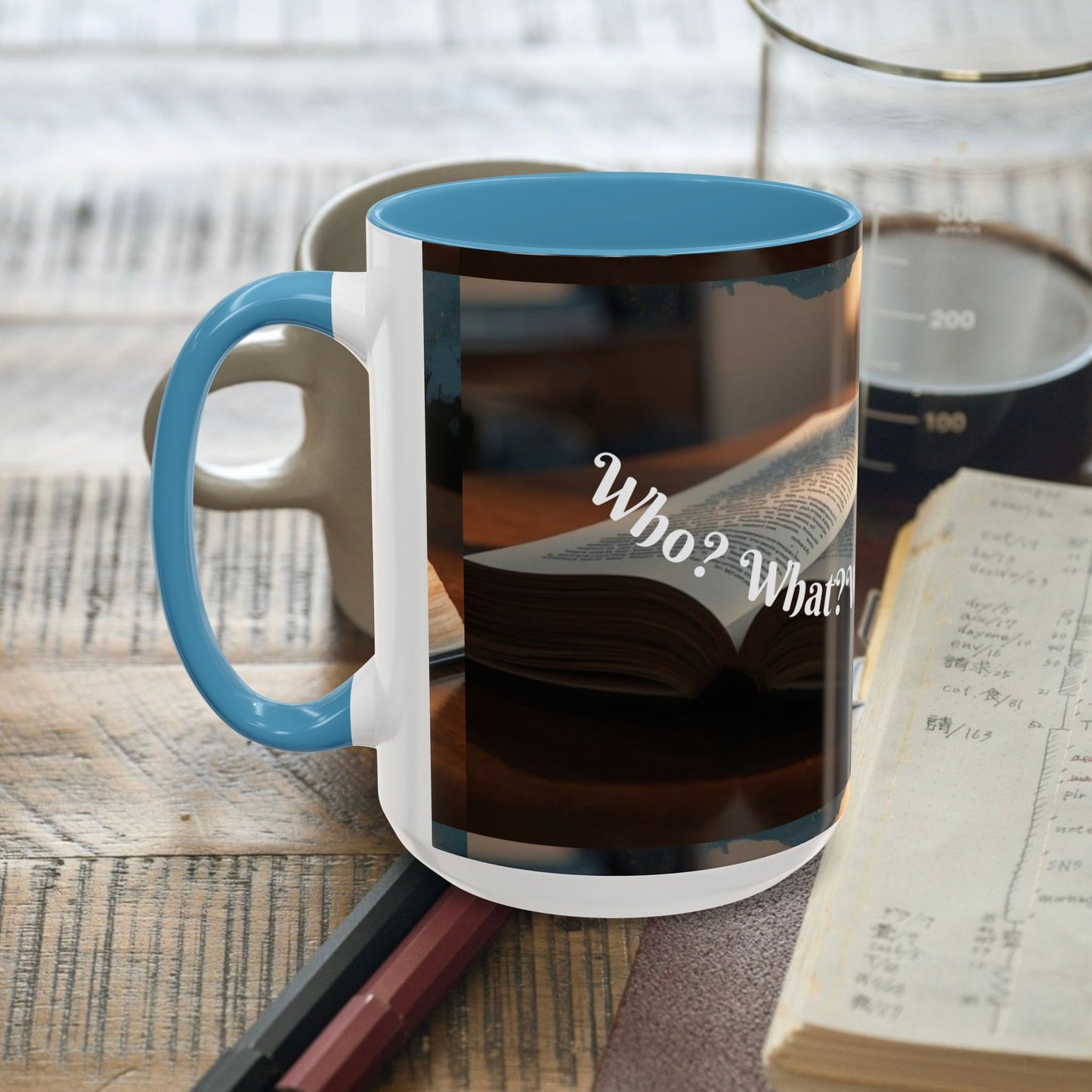 Who? What? When? Where? Why? Color Lining  Mug (11, 15oz)