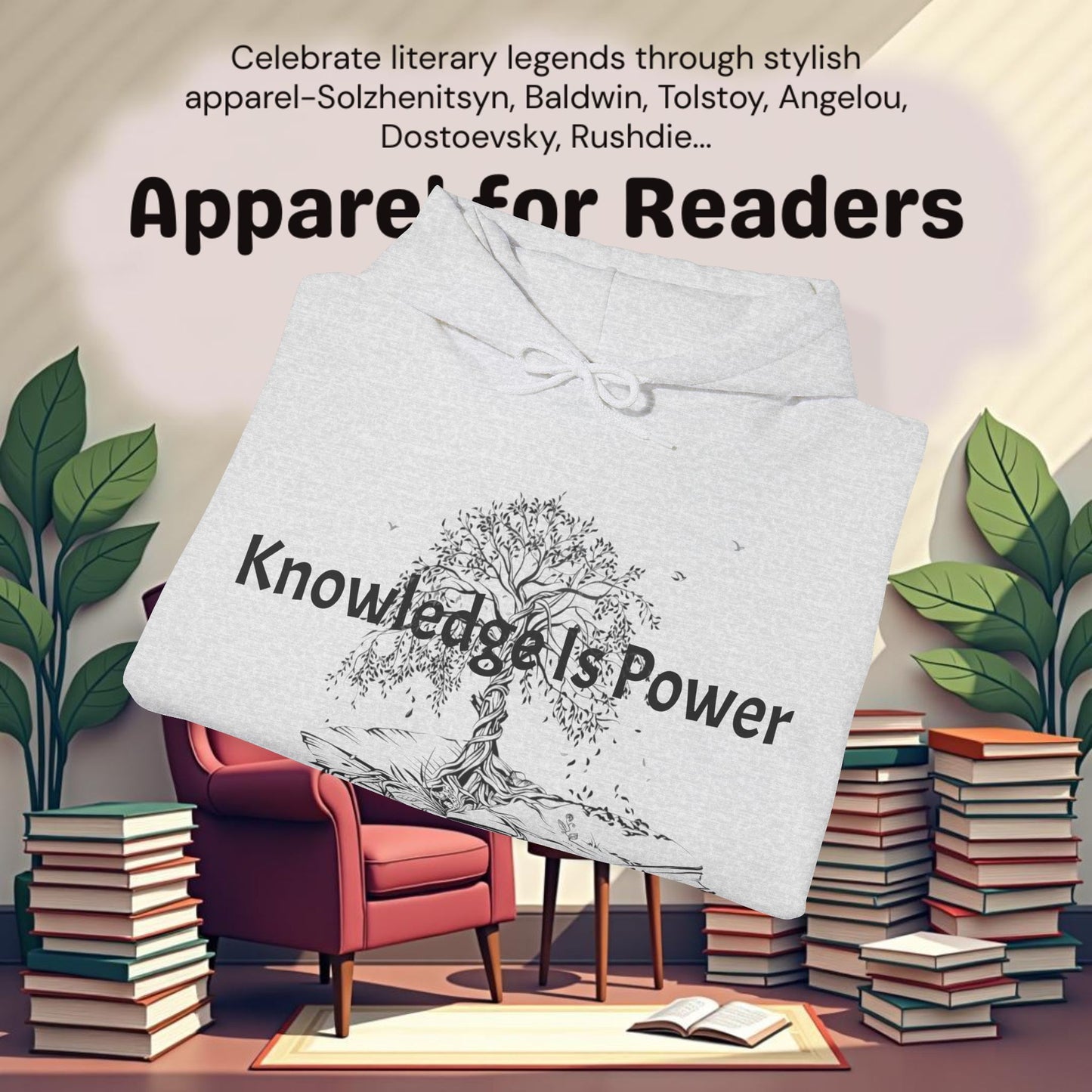 "Knowledge Is Power".Unisex Heavy Blend™ Hooded Sweatshirt