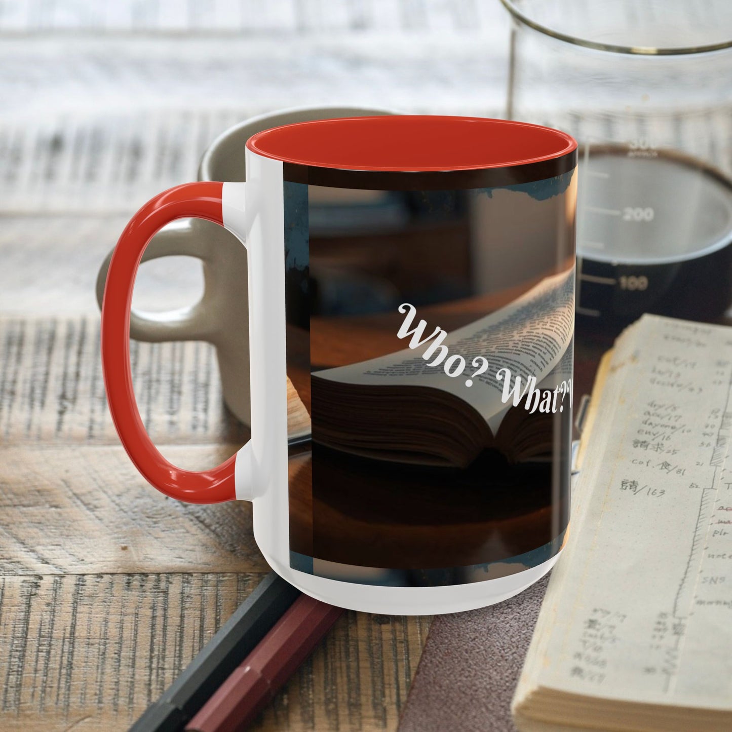 Who? What? When? Where? Why? Color Lining  Mug (11, 15oz)