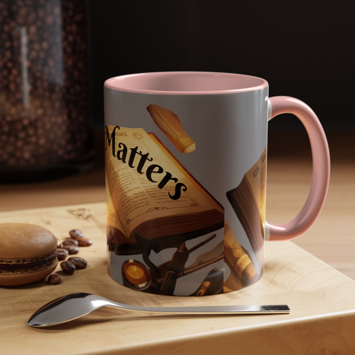 Open Book Reading Matters Color Lining  Mug (11, 15oz)