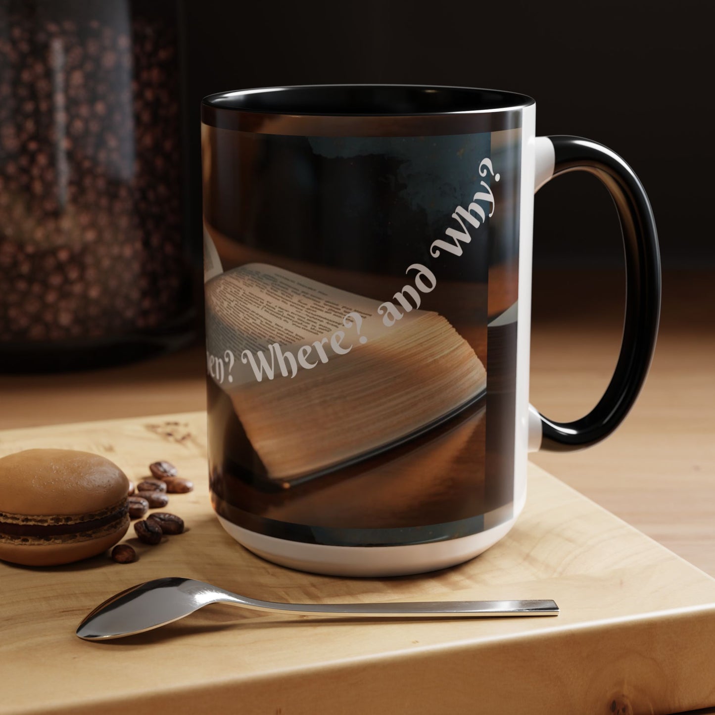 Who? What? When? Where? Why? Color Lining  Mug (11, 15oz)