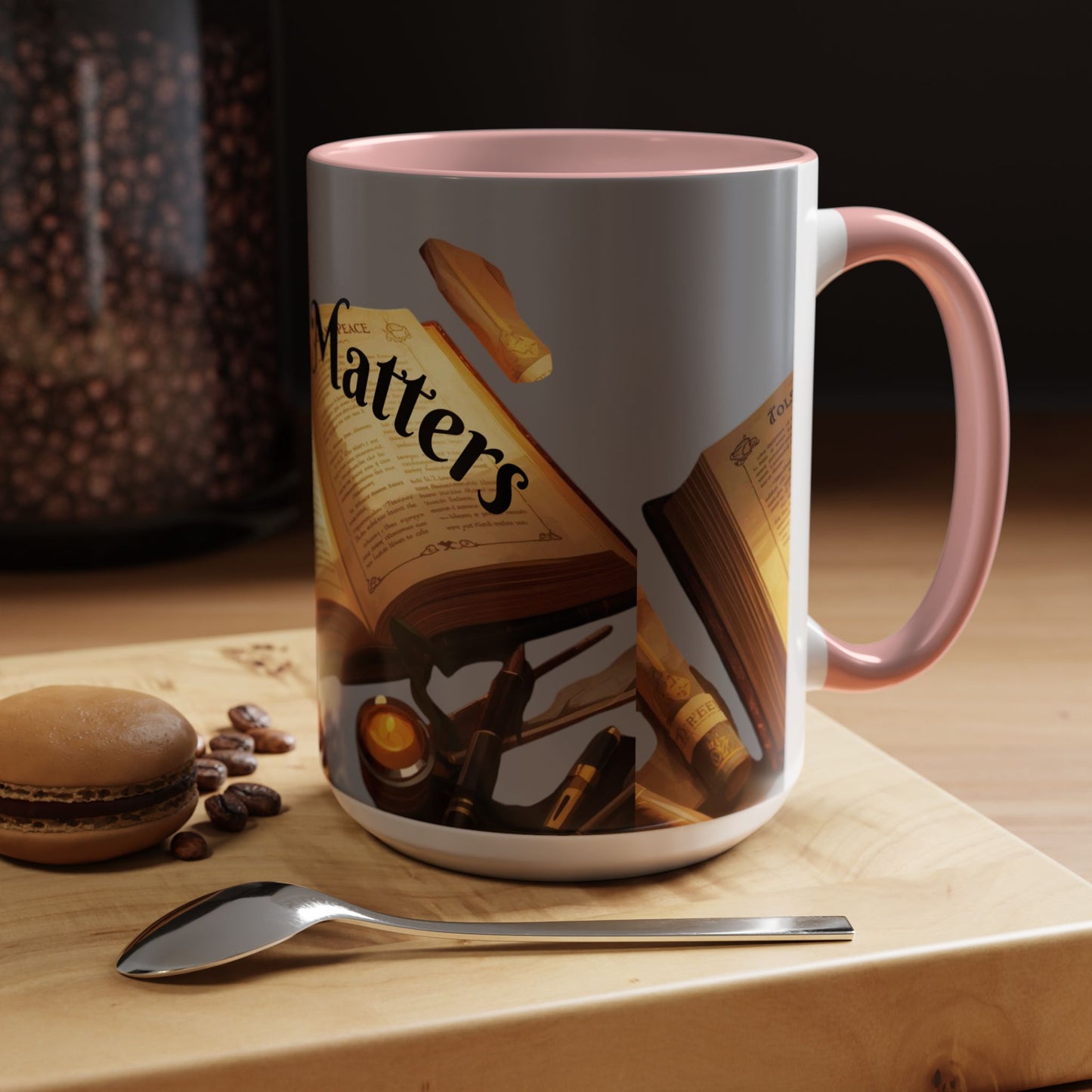 Open Book Reading Matters Color Lining  Mug (11, 15oz)